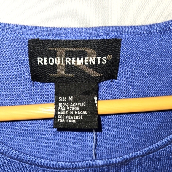 Requirements Blue Embroidered Blouse Top long sleeve Size-Med New with T… - Picture 3 of 11